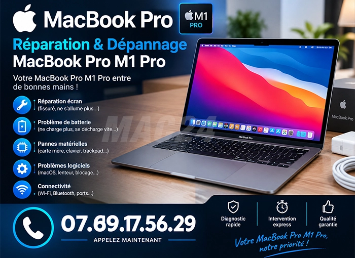 Dépannage de MacBook Pro M1 Pro  ☎ 09.54.68.64.28